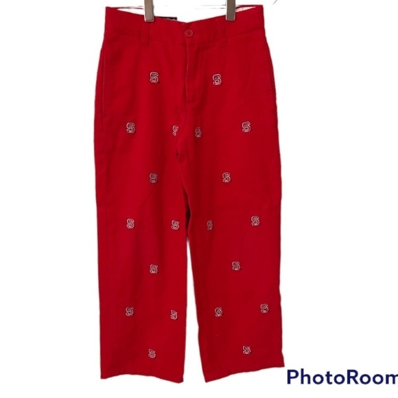 Pennington & Bailes Kids Embroidered Stadium Pants - NC State WolfPack Red - Picture 1 of 11